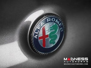 Alfa Romeo Stelvio Rear Emblem Frame Trim - Carbon Fiber